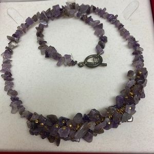 Original made in Israel purple agate necklace